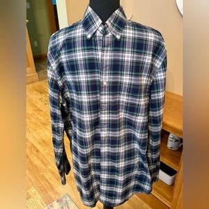 J. Crew Oxford Plaid Shirt Large TALL 100% cotton
